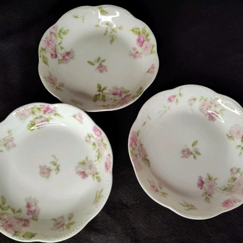 Early 1900's Antique Haviland Limoges, France, Set Of 3 Fruit/Dessert Plates